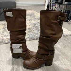 Carlos Santana Under Knee Brown Boot